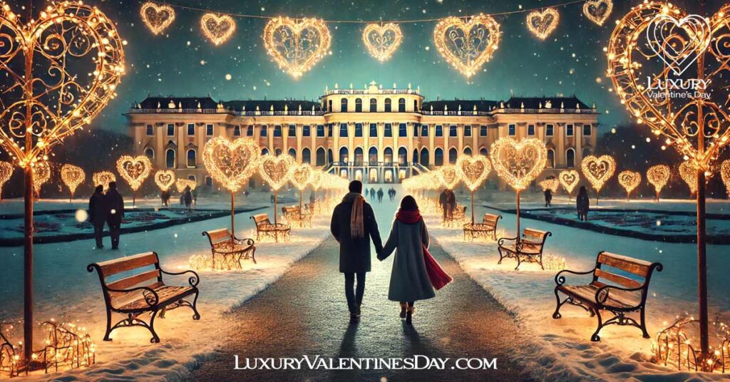 Valentine's Day in Austria : Romantic Valentine's Day scene in Vienna with Schönbrunn Palace. | Luxury Valentine's Day