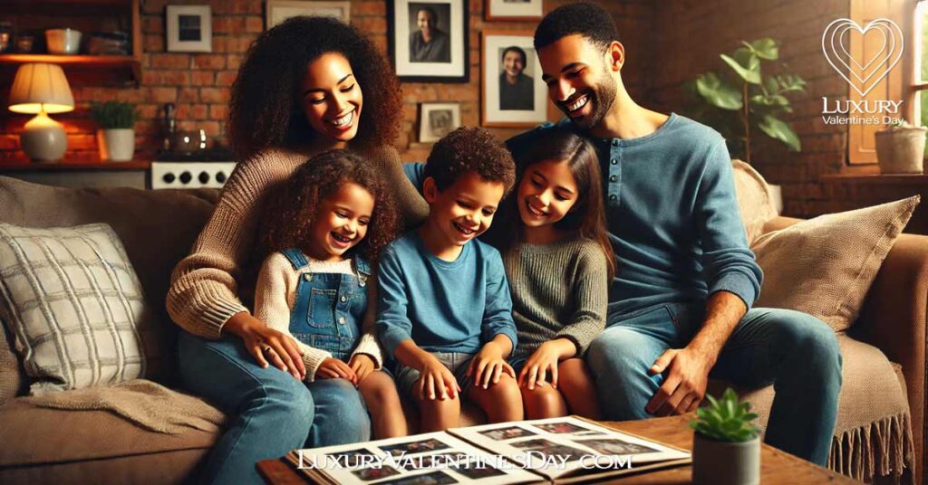 Family Relationships Quotes : Mixed-race family enjoying time together in a cozy living room. | Luxury Valentine's Day