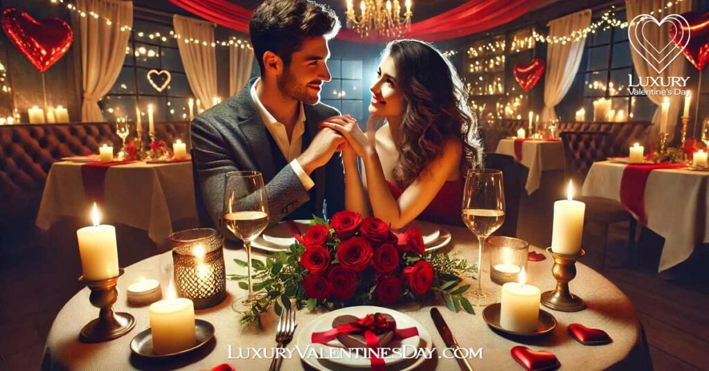 Romantic Relationship Quotes for Valentine's Day : Couple enjoying a candlelit dinner for Valentine’s Day | Luxury Valentine's Day