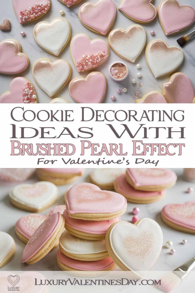 Cookie Decorating Ideas with Brushed Pearl Effect | Luxury Valentine's Day