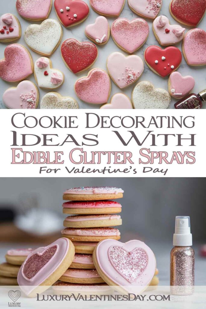 Cookie Decorating Ideas with Edible Glitter Sprays | Luxury Valentine's Day