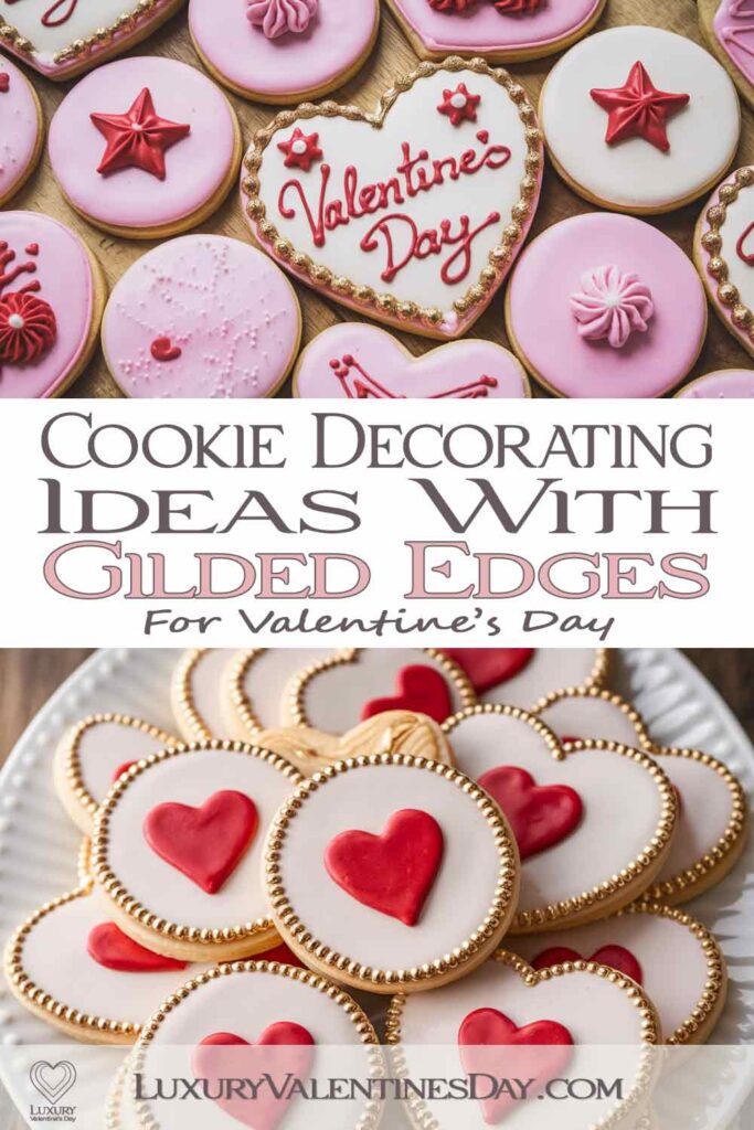 Cookie Decorating Ideas with Gilded Edges | Luxury Valentine's Day