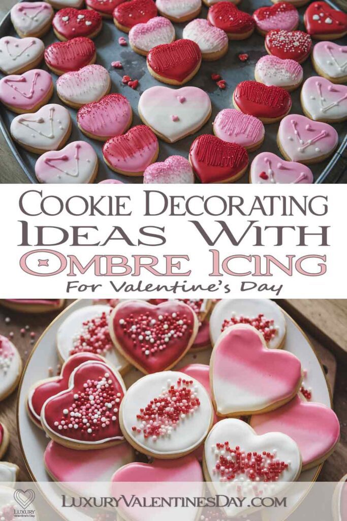 Cookie Decorating Ideas with Ombre Icing | Luxury Valentine's Day