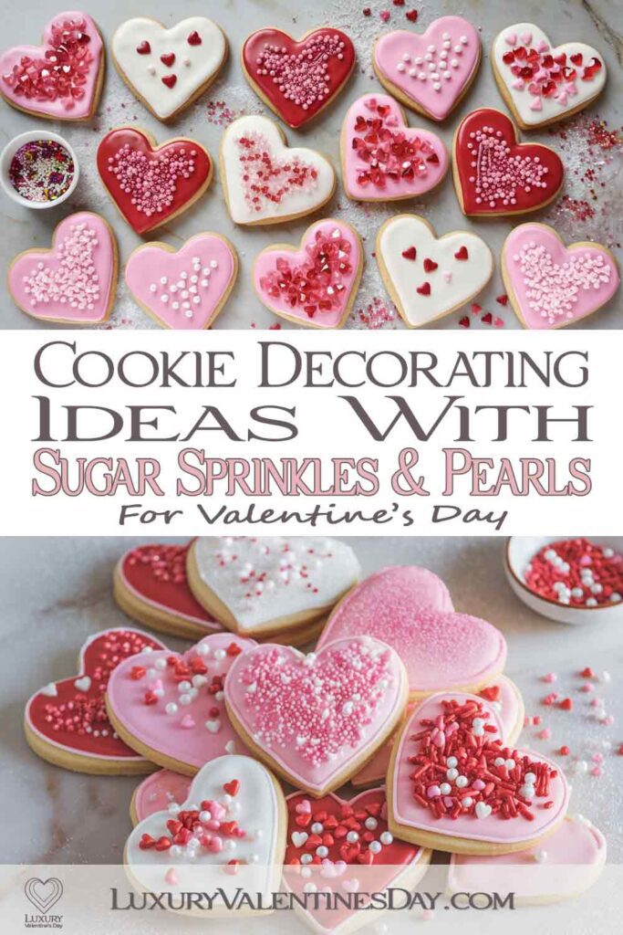 Cookie Decorating Ideas with Sugar Spinkles Pearls | Luxury Valentine's Day