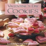 Valentine's Day Cookies : Valentine's Day cookies on a cozy kitchen table with baking tools. | Luxury Valentine's Day