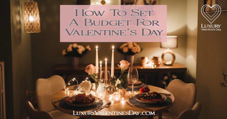 Valentine's Day on a Budget : Cozy home-cooked Valentine's dinner table with candles and string lights | Luxury Valentine's Day