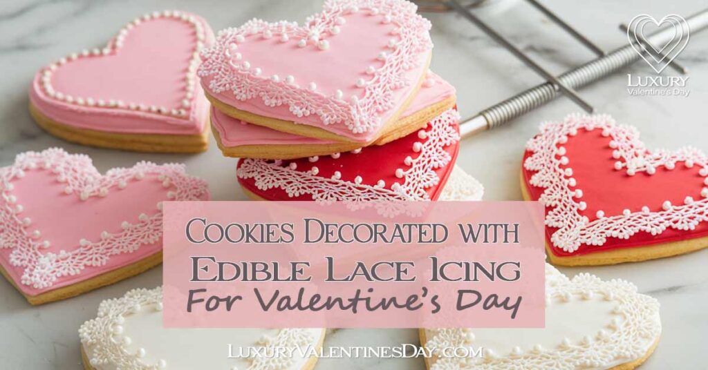 Sugar Lace Decorated Cookies | Luxury Valentine's Day