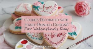 Cookies Decorated with Hand-Painted Designs | Luxury Valentine's Day