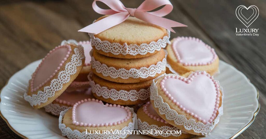 Edible Lace Wrap Decorated Cookie Ideas | Luxury Valentine's Day