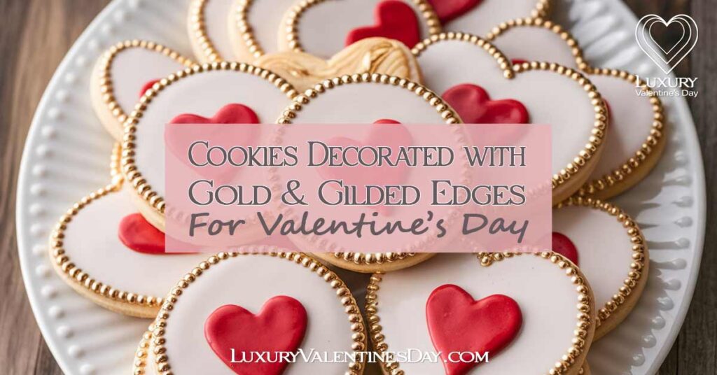 Gold and Gilded Decorated Cookie Ideas | Luxury Valentine's Day