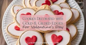 Gold and Gilded Decorated Cookie Ideas | Luxury Valentine's Day