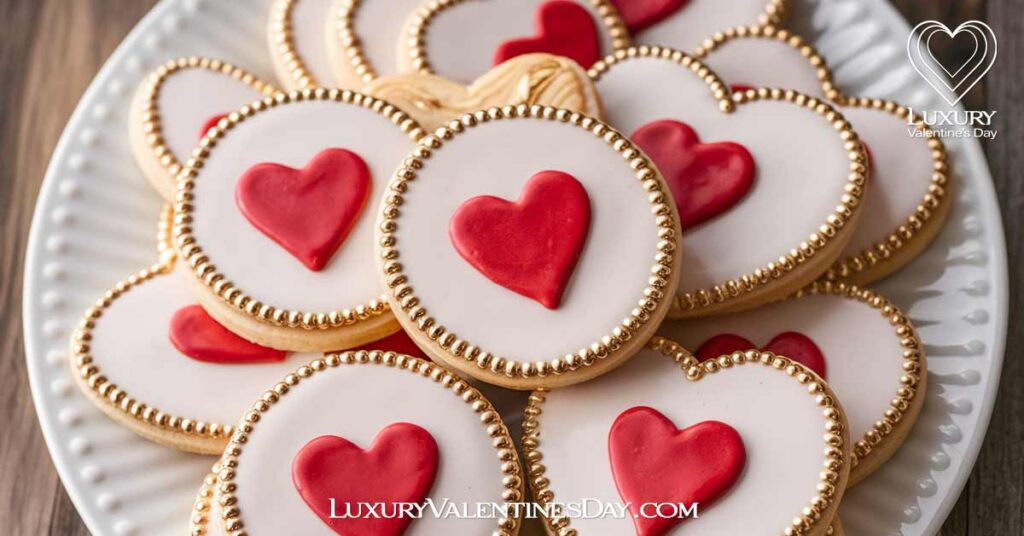 Gold and Gilded Decorated Cookie Ideas | Luxury Valentine's Day