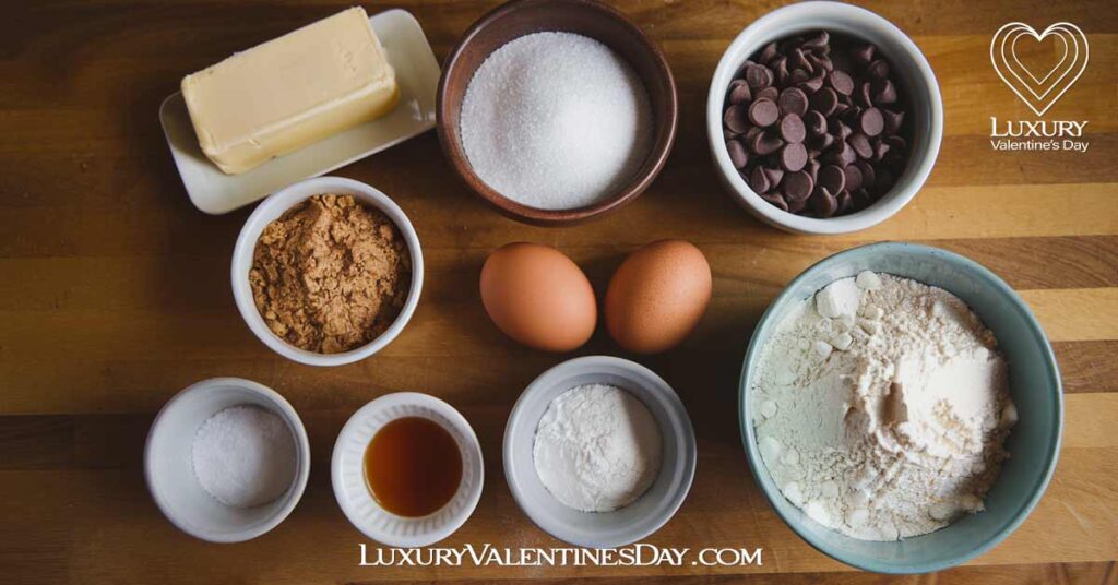 Ingredients for Chocolate Chip Cookies | Luxury Valentine's Day