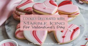 Marble Icing for Cookie Decoration Ideas | Luxury Valentine's Day