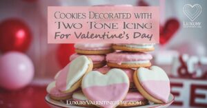 Two Tone Dipped Decorated Cookies | Luxury Valentine's Day