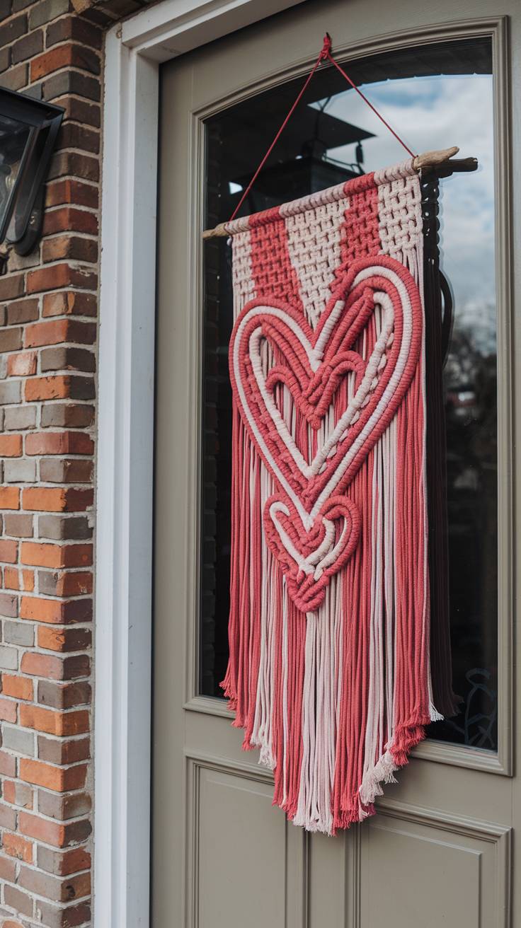 DIY Macrame Wall Hanging with Heart Patterns