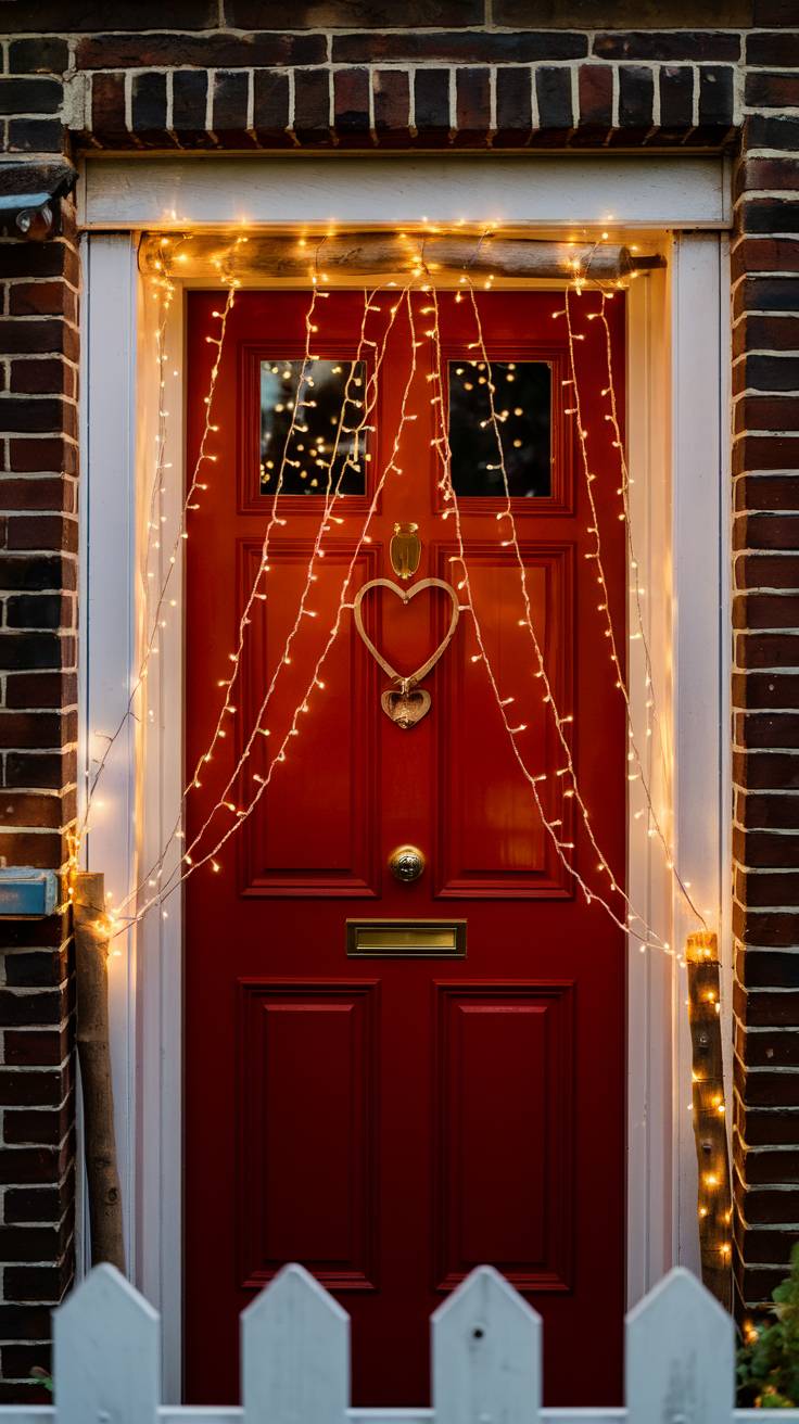 Fairy Light Curtain Draped Over the Door