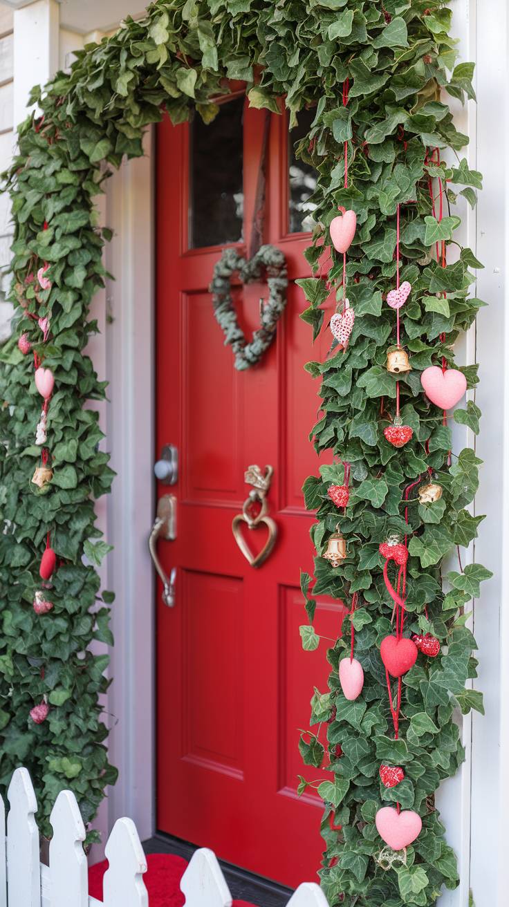 Ivy Garland with Small Valentine Ornaments