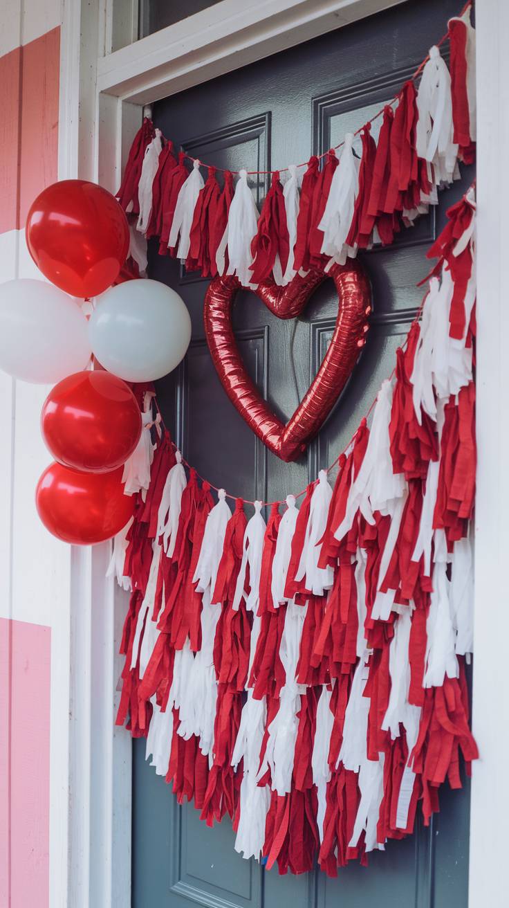 Tassel Garland in Shades of Red and White