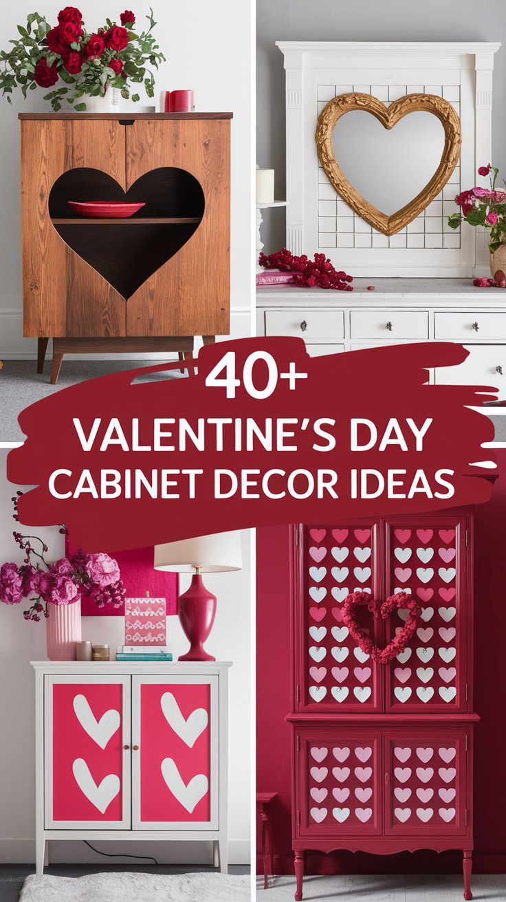 Valentine's Day Cabinet Decor | Luxury Valentine's Day