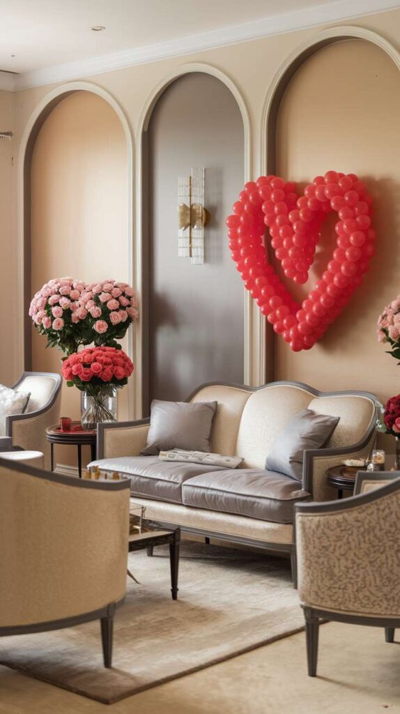 Valentine' s Day Living Room Decor