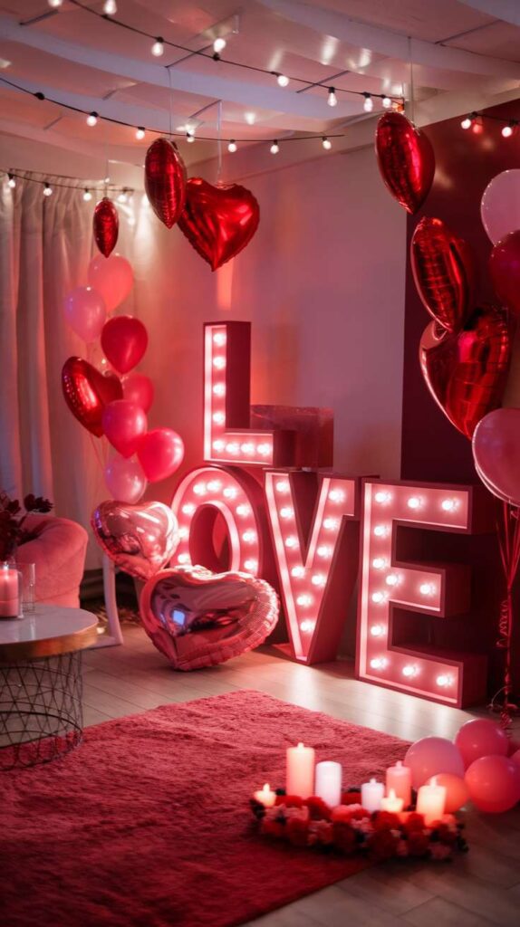 Valentine' s Day Living Room Decor