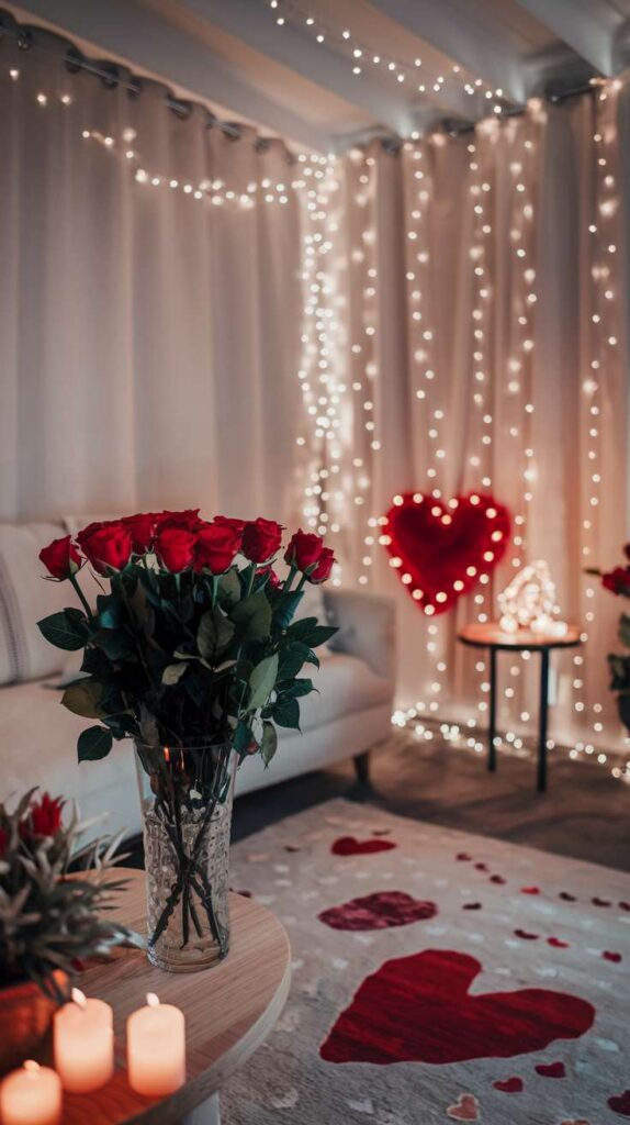 Valentine' s Day Living Room Decor