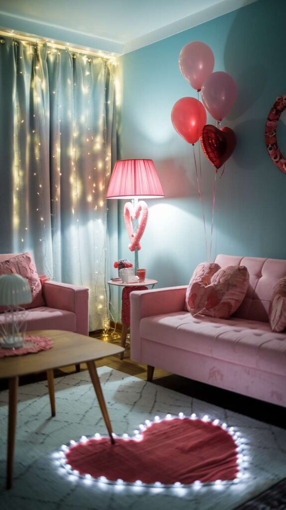 Valentine' s Day Living Room Decor