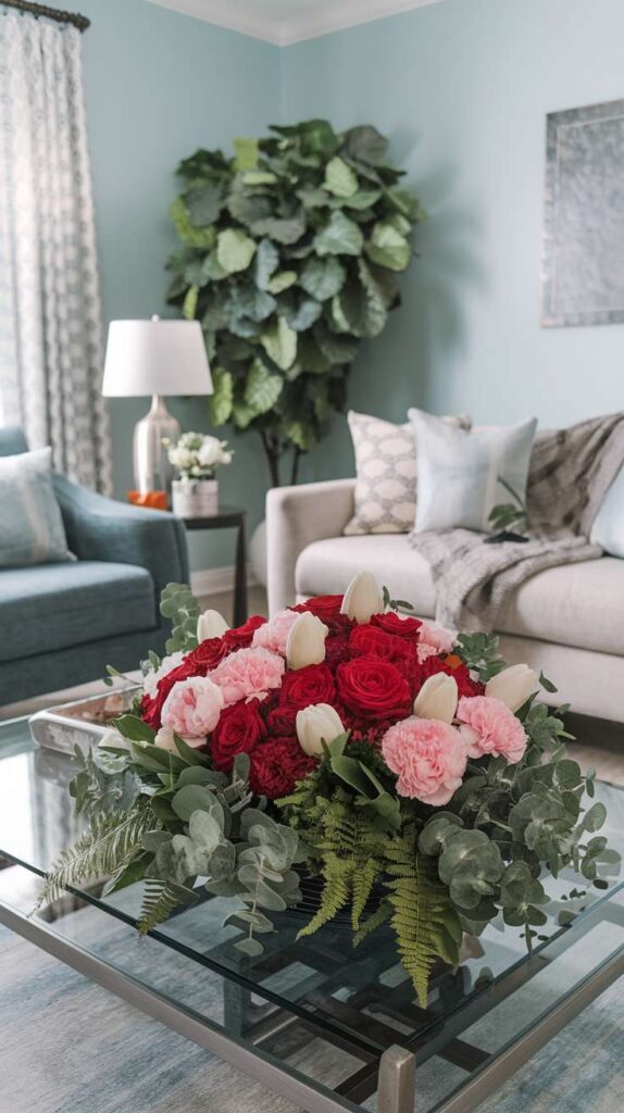 Valentine' s Day Living Room Decor