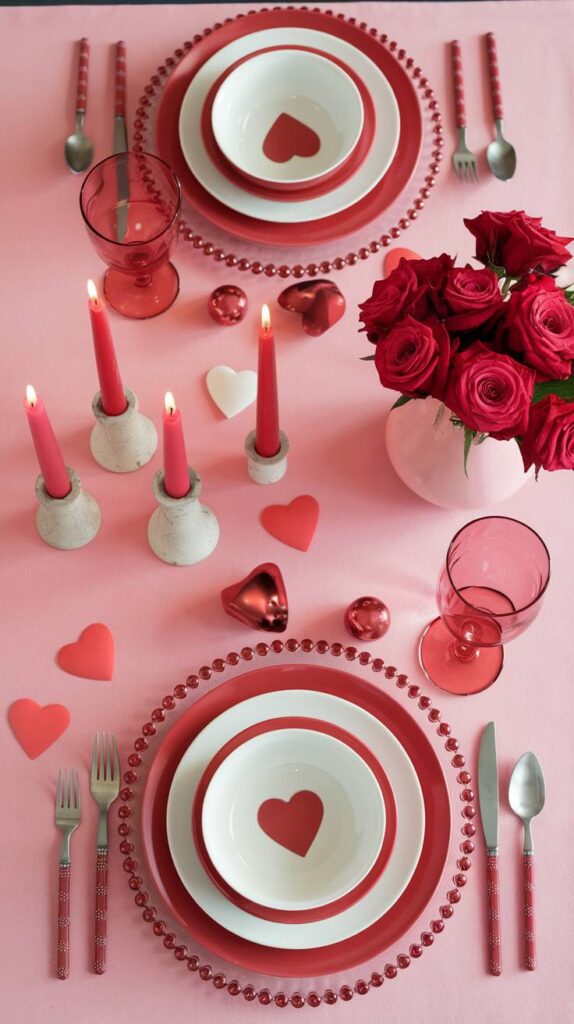 Winter Valentine's Day Decor: Valentine’s Table Setting Ideas