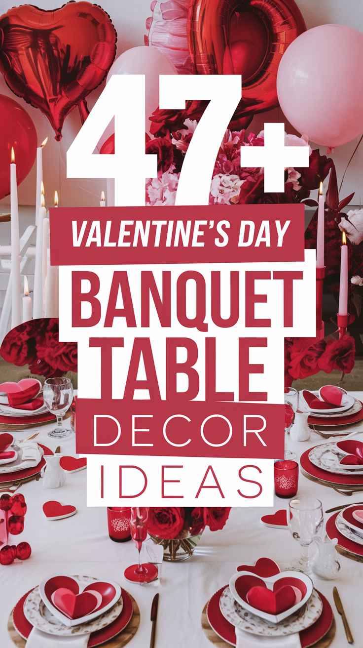 Valentine's Day Banquet Table Decor Ideas