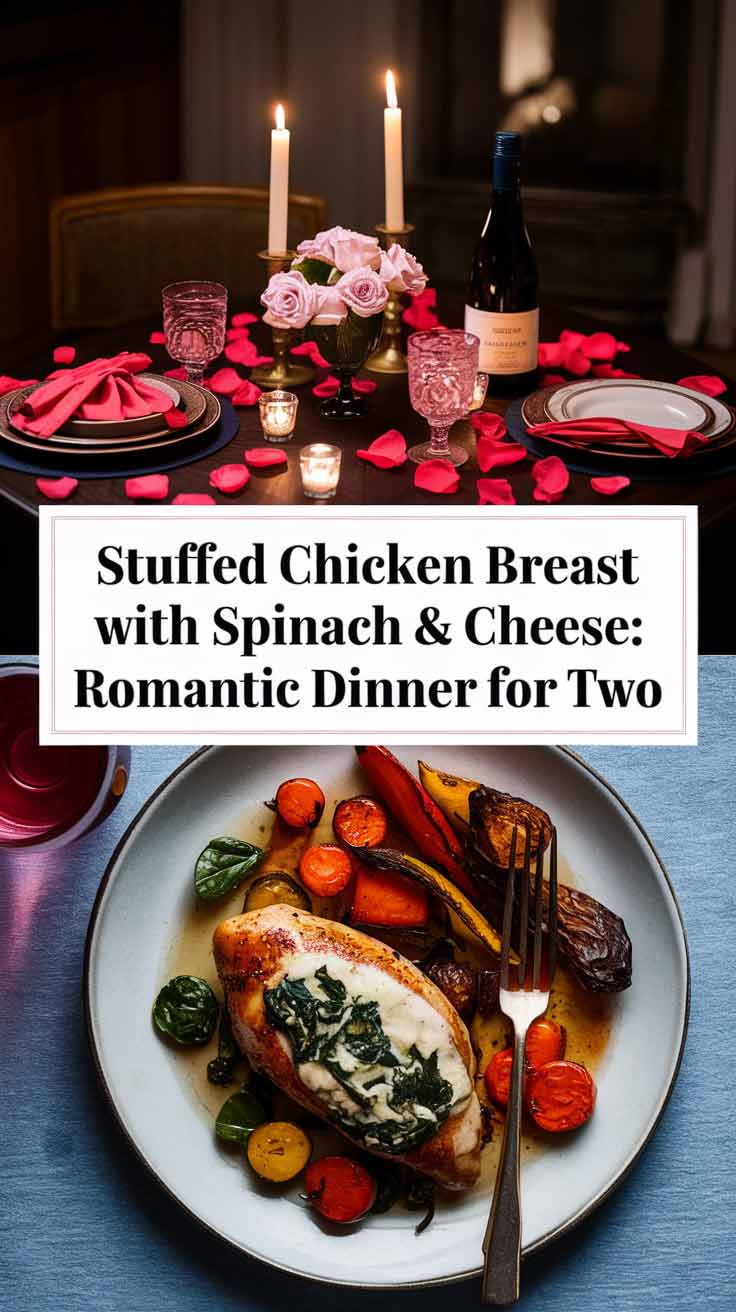 Stuffed Chicken Breast with Spinach & Cheese: Romantic Dinner for Two