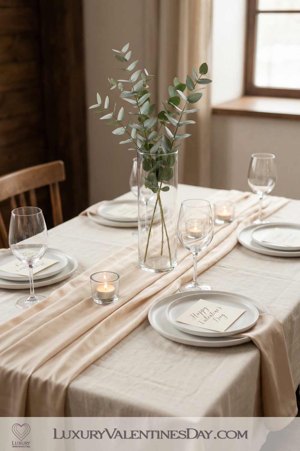 Valentines Day Party Decor Ideas Minimalist White Cream and Champagne Setup