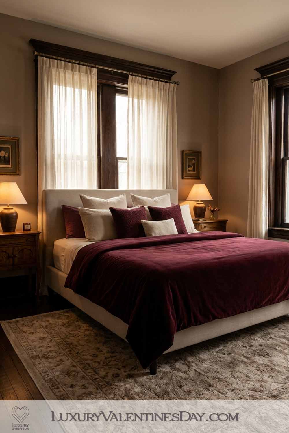 Valentines Day Bedroom Decor Ideas Burgandy and Red