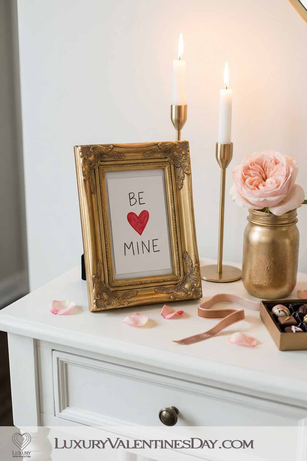 Valentines Day Party Decor Ideas Gold Metallic