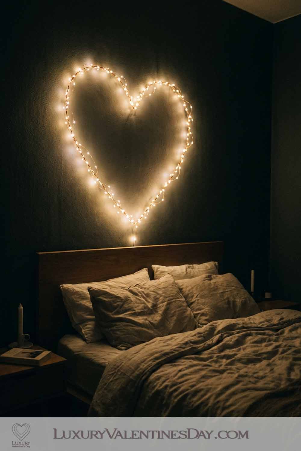 Valentines Day Bedroom Decor Ideas String Lights