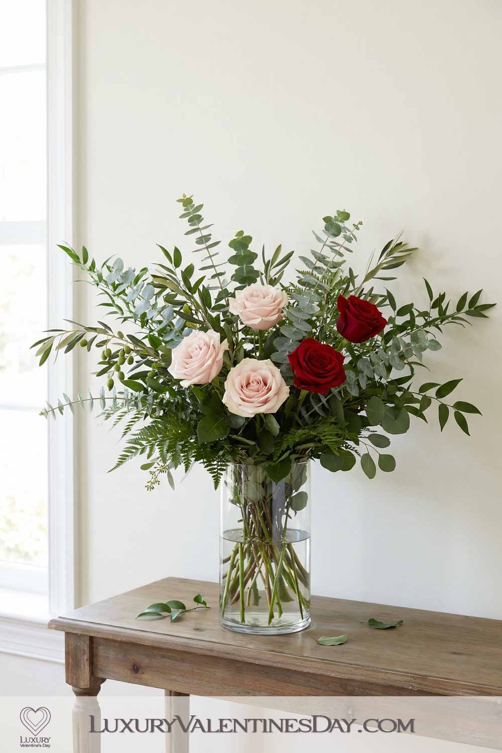 Valentines Day Party Decor Greenery-Led Arrangements