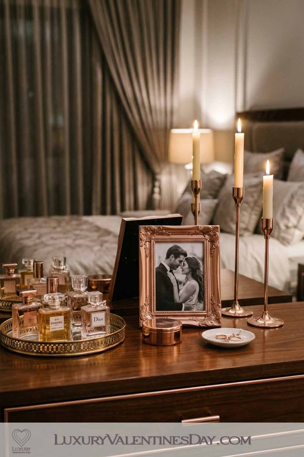 Valentines Day Bedroom Decor Ideas Metallic Accents