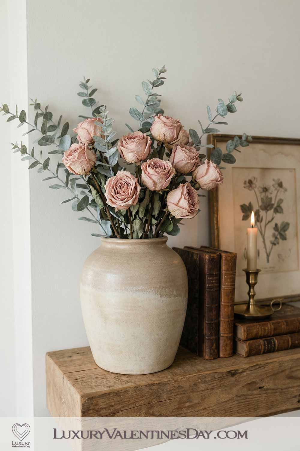 Valentines Day Party Decor Preserved and Faux Flowers