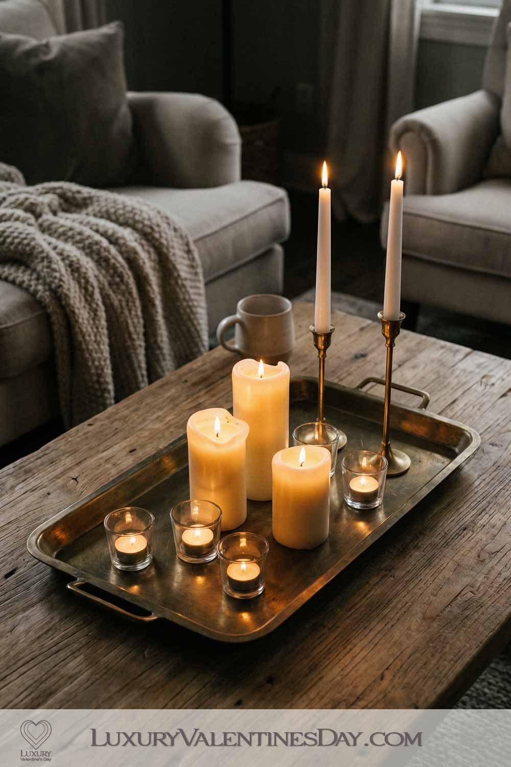 Valentines Day Party Decor Candlelight Clusters