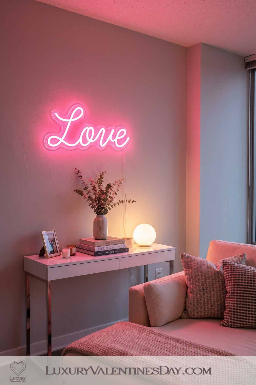 Valentines Day Party Decor Neon Love or Heart Sign
