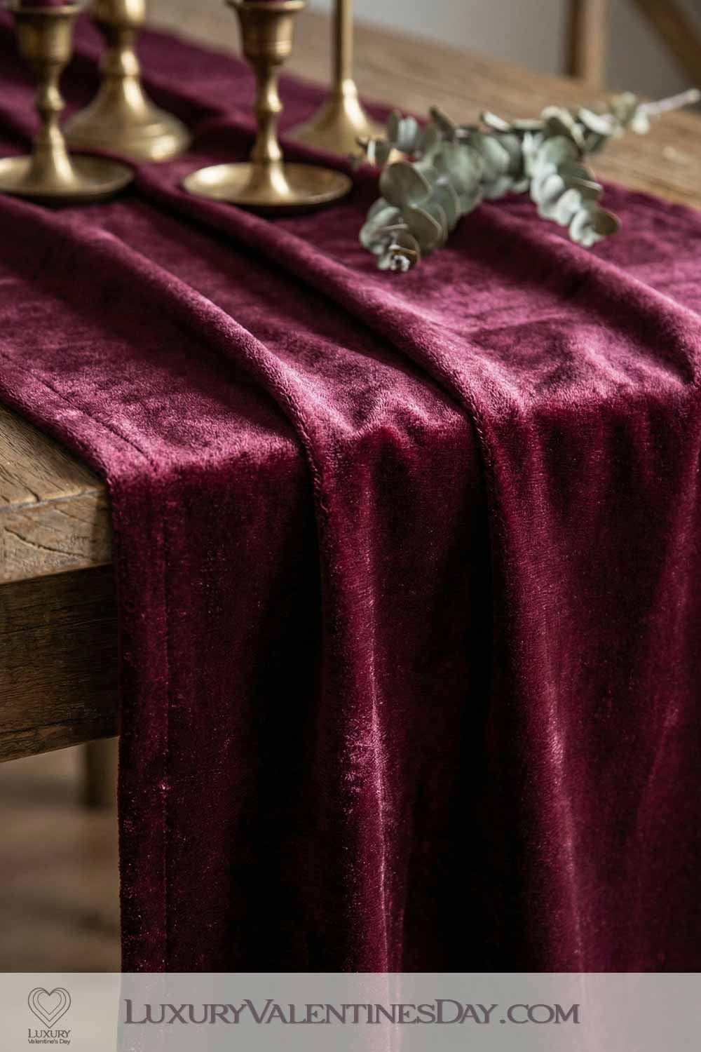 Valentines Day Party Decor Luxe Table Linens Satin Silk or Velvet Runners