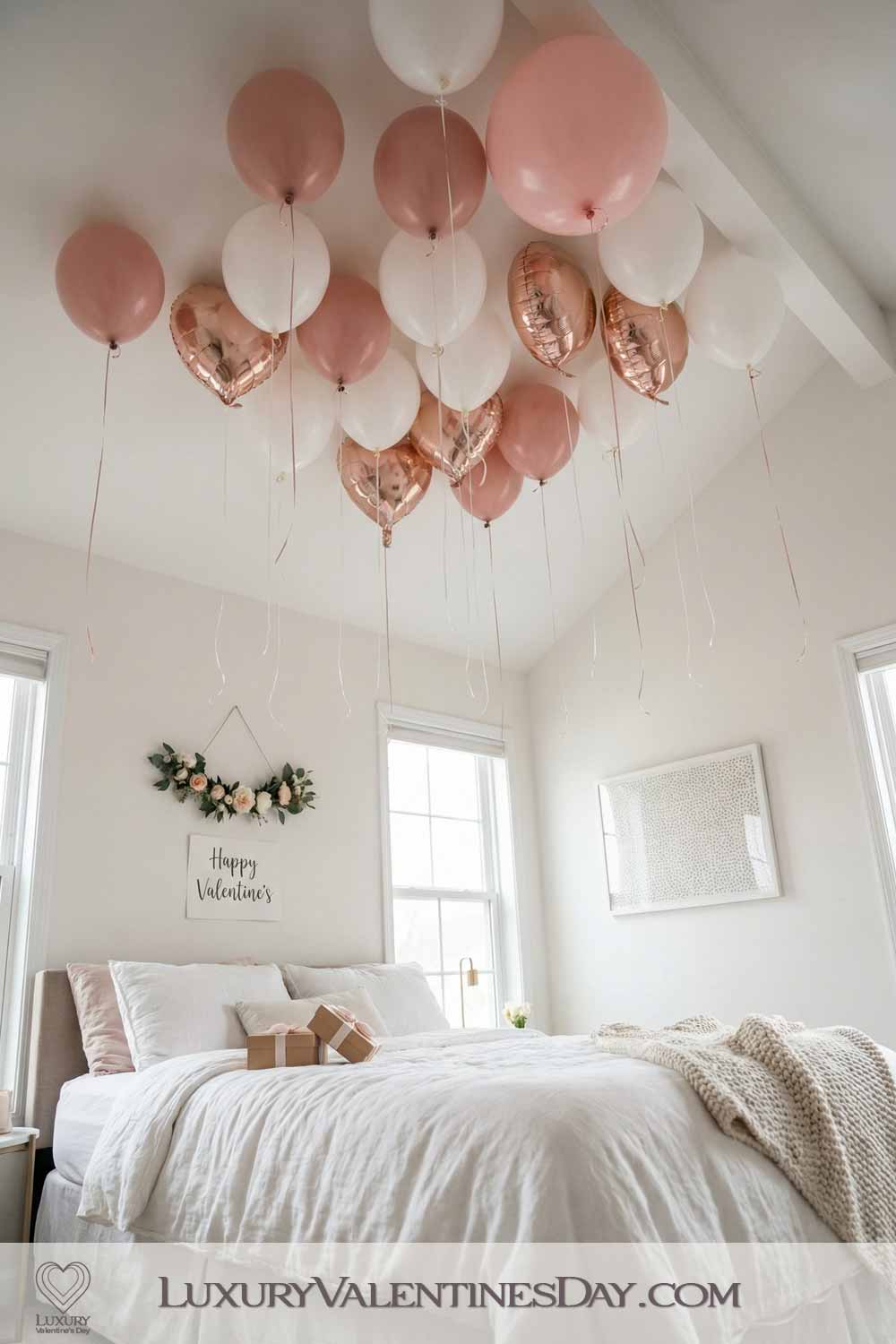 Valentines Day Party Decor Bedroom Ceiling Balloons Surprise